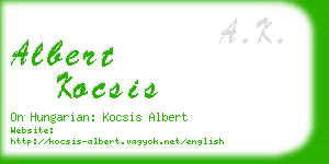 albert kocsis business card